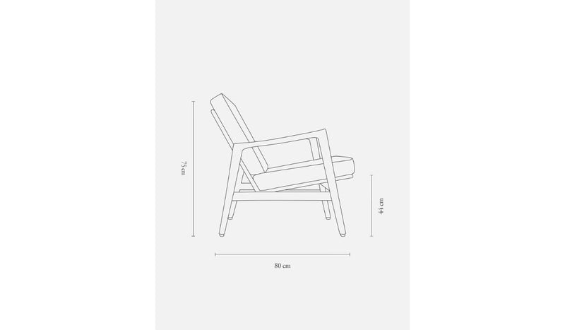 Fauteuil Stefan, tissu coffee blanc