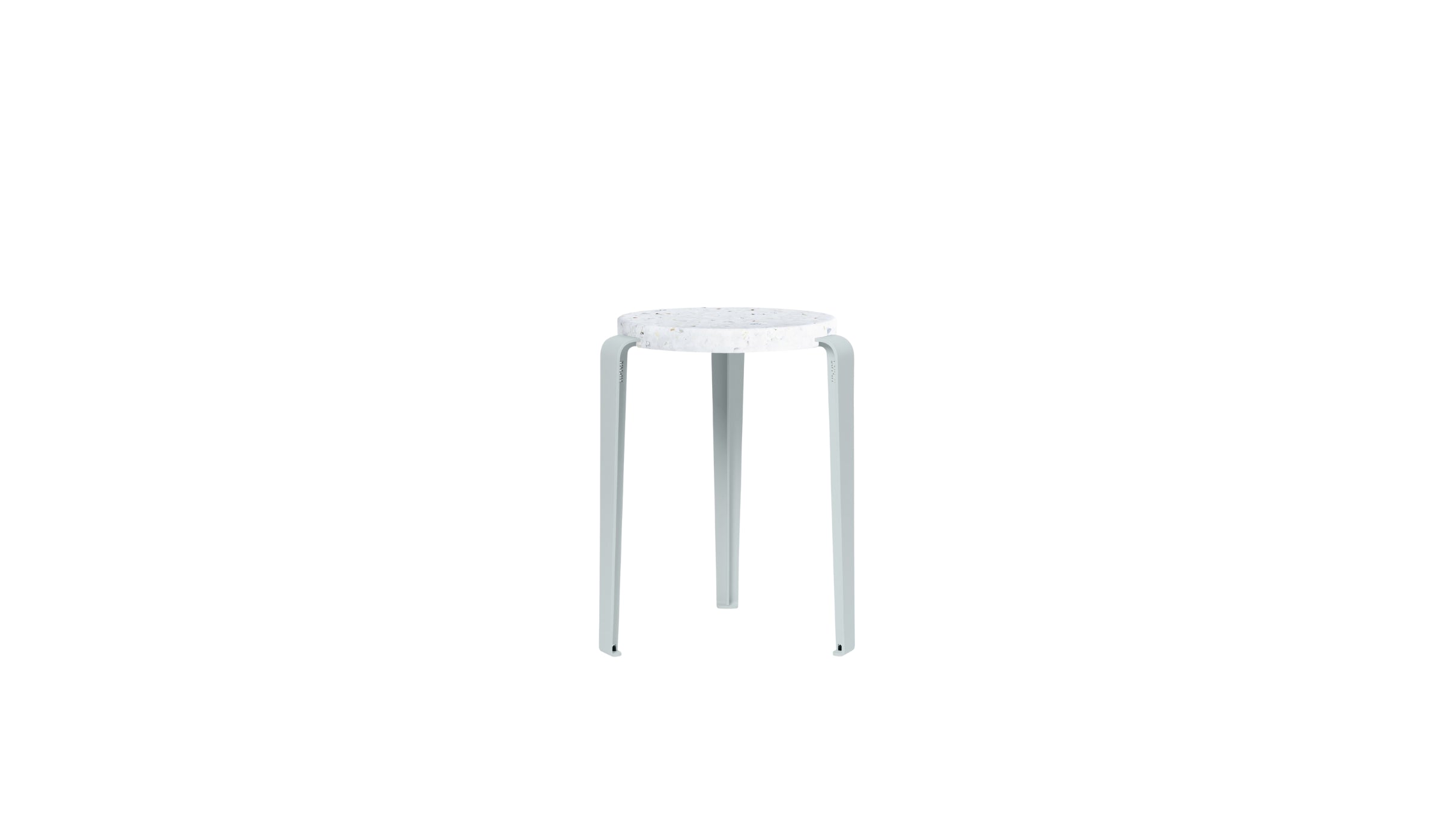 Tabouret Lou en plastique recyclé Venezia, bleu pâle