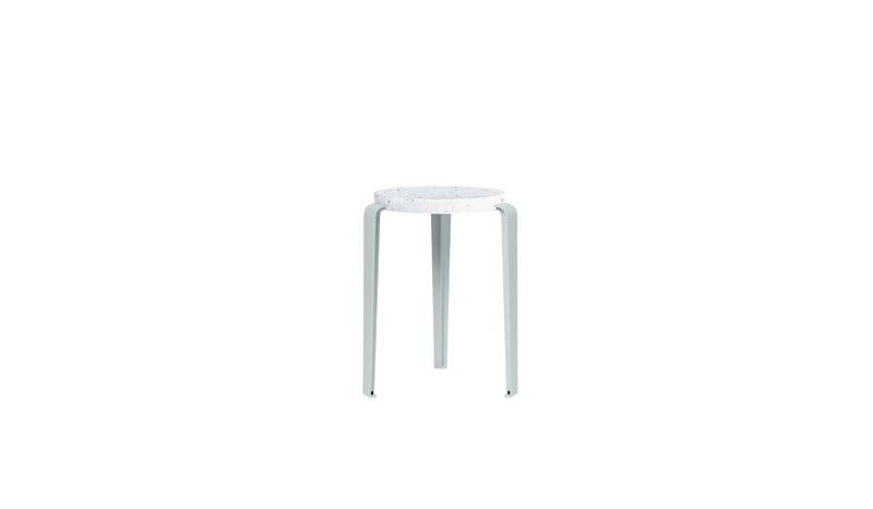 Tabouret Lou en plastique recyclé Venezia, bleu pâle