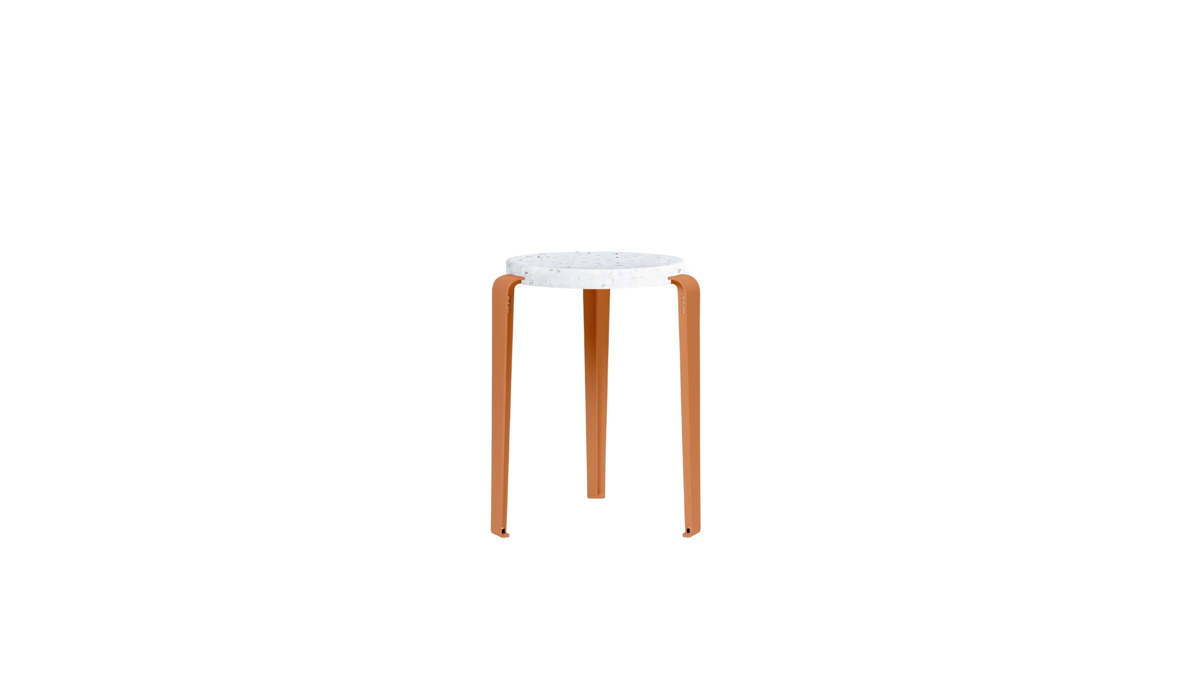 Tabouret Lou en plastique recyclé Venezia, rouge tangerine