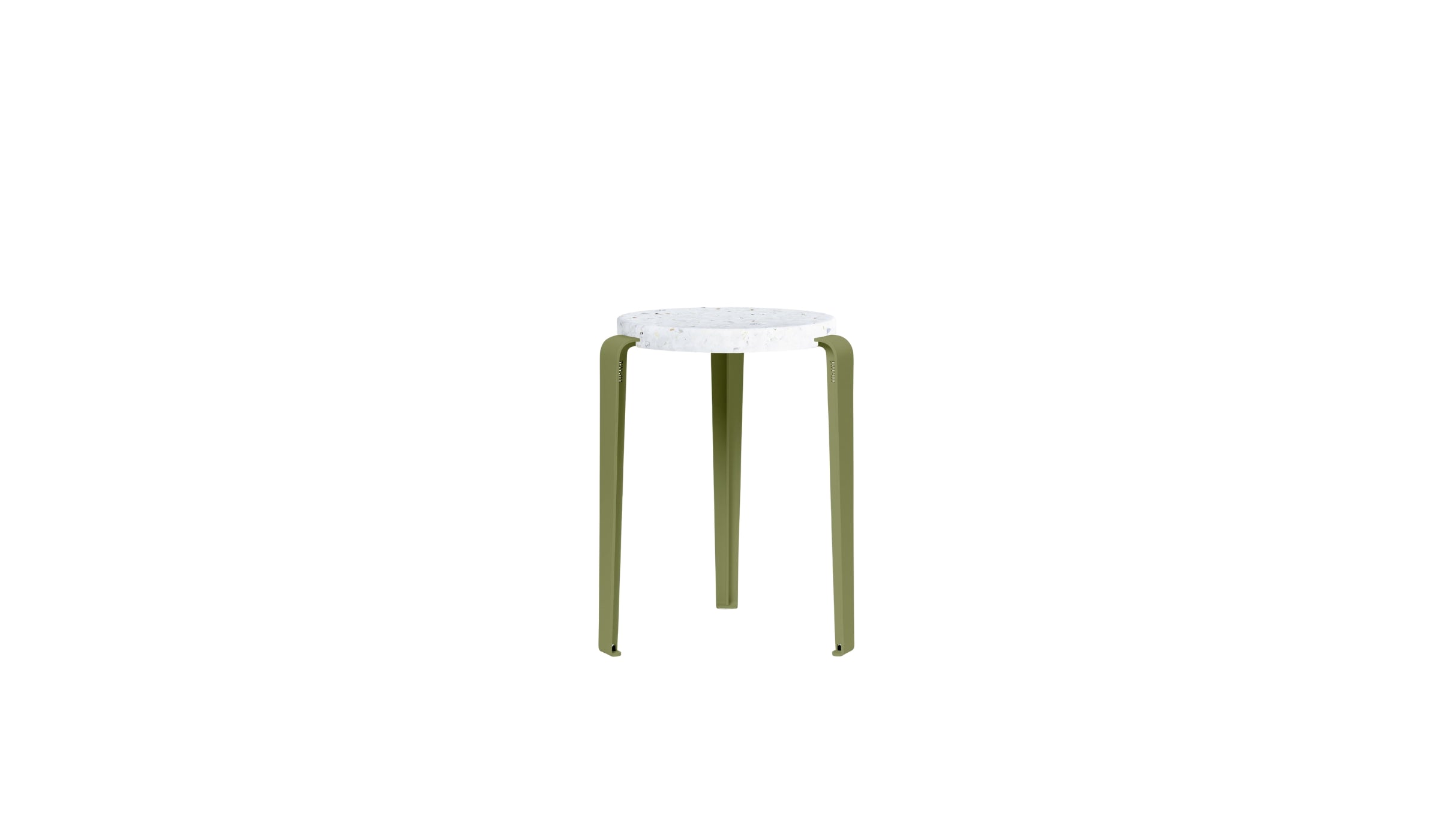Tabouret Lou en plastique recyclé Venezia, vert kaki