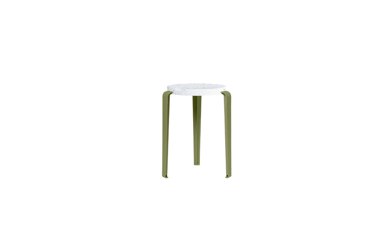 Tabouret Lou en plastique recyclé Venezia, vert kaki