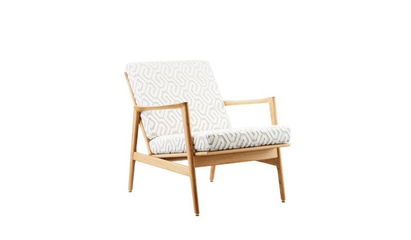 Fauteuil Stefan, tissu coffee blanc