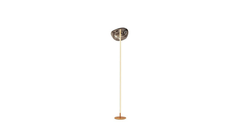 G222 - Lampe sur pied, galet noir en verre soufflé, or - NOVINEA Lampadaire