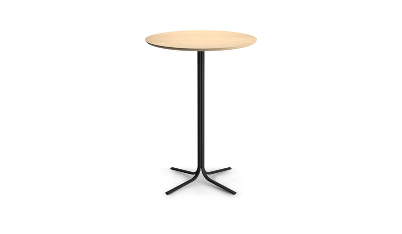 Table haute ronde Atal, H 108 cm, plateau chêne