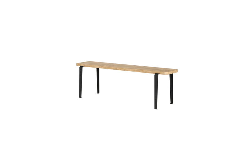 Banc Lou, 140 cm, chêne naturel et acier noir graphite