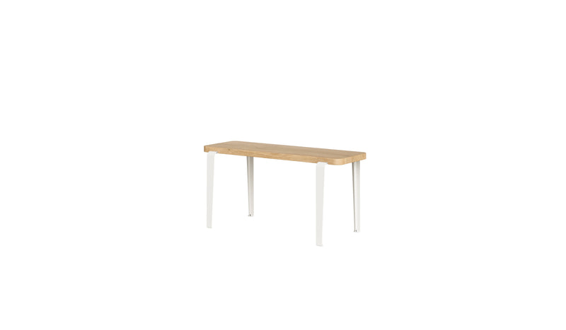 Banc Lou, 90 cm, chêne naturel et acier blanc crème