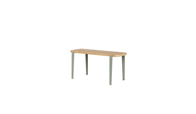 Banc Lou, 90 cm, chêne naturel et acier gris eucalyptus