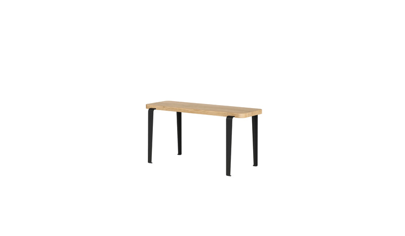 Banc Lou, 90 cm, chêne naturel et acier noir graphite