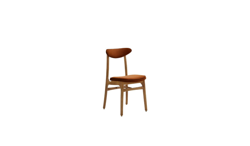 Chaise 200-190, velours rouge, frêne foncé