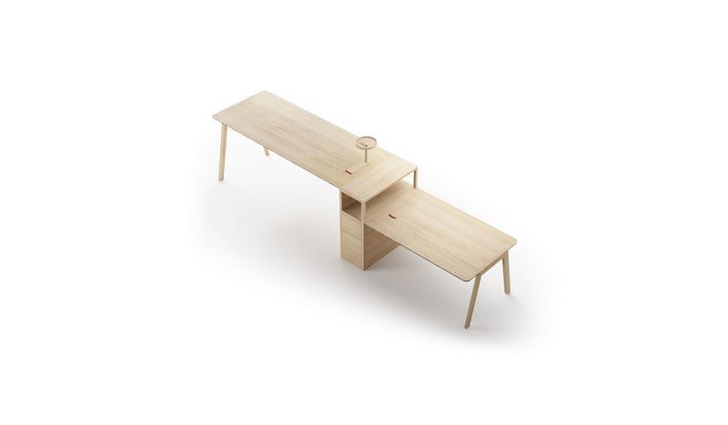 Table de travail Heldu, double hauteur avec rangement