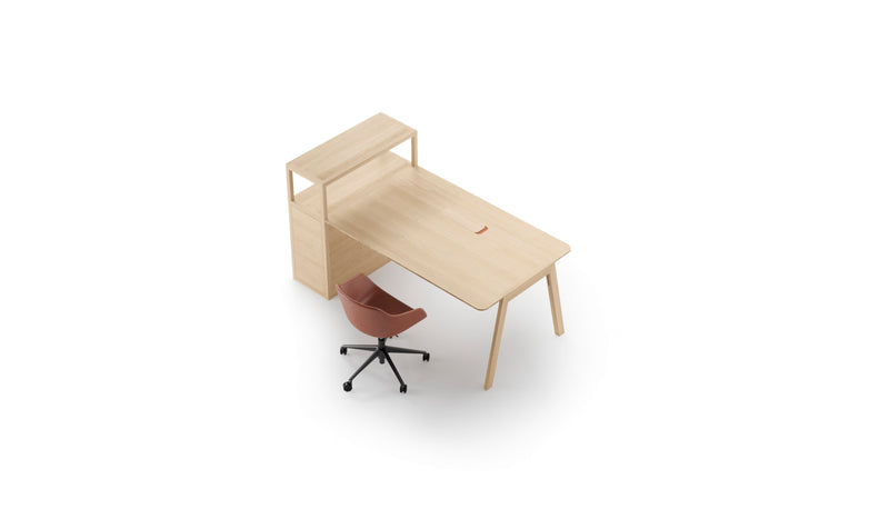 Table de travail Heldu avec rangement, 1 personne