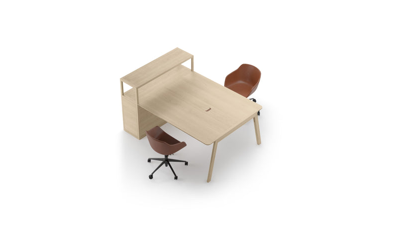 Bureau bench Heldu, 2 personnes avec rangement