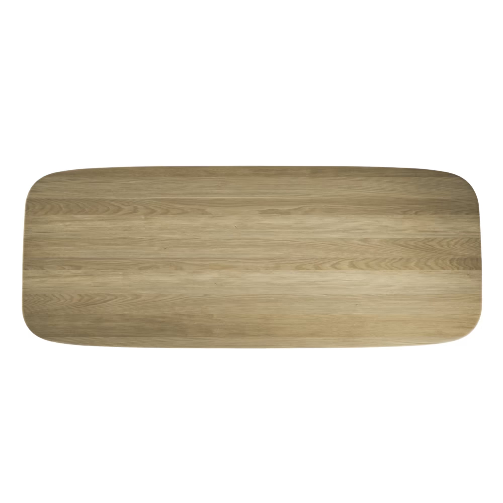 Vue du dessus de la table Soma 300 cm en chêne massif par Wewood, 10 à 12 places, sur fond blanc