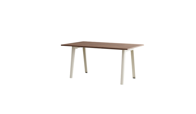 Table New Modern, 6 personnes, noyer et acier blanc crème