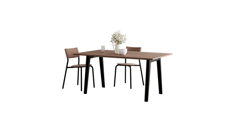 Table New Modern, 6 personnes, noyer et acier noir graphite