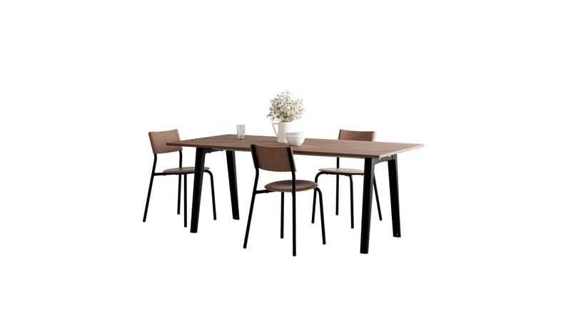 Table New Modern, 8 personnes, noyer et acier noir graphite