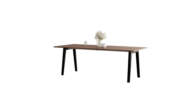 Table New Modern, 10 personnes, noyer et acier noir graphite