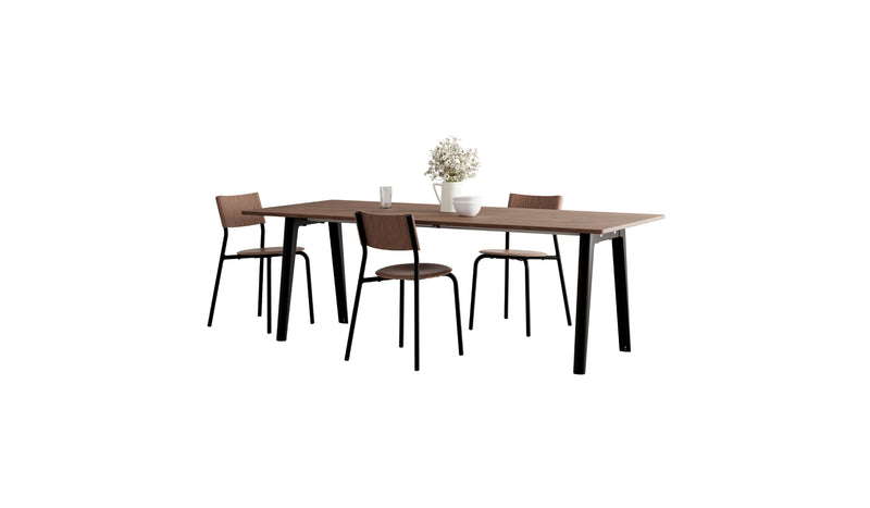 Table New Modern, 10 personnes, noyer et acier noir graphite