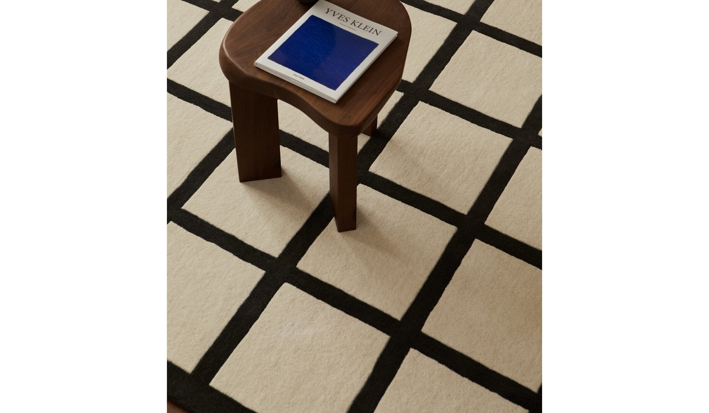 Tapis Avenue Checked, en laine et formes géométriques, blanc
