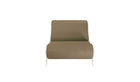 Kuumo minimalist armchair, PMMA and beige fabric