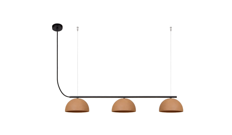 Absis 3 L - Suspension ecodesign en ligne en céramique naturelle et métal noir