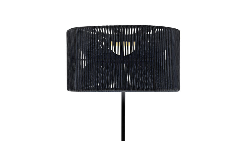 Acapulco - Lampadaire d'extérieur rechargeable, en métal et  corde de nylon noir, durable et adaptable