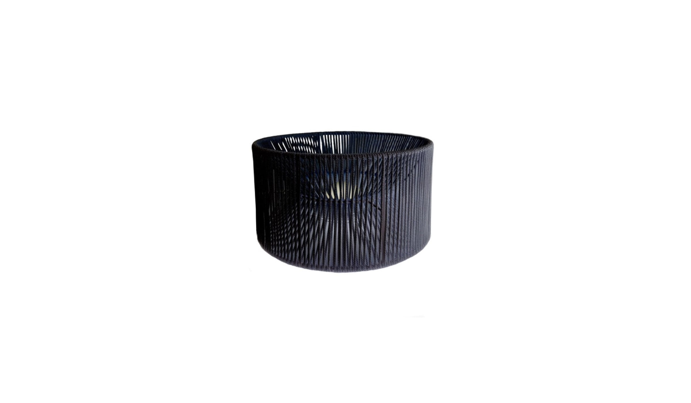 Acapulco - Lampe portable extérieure en métal et corde de nylon noir, durable et adaptable