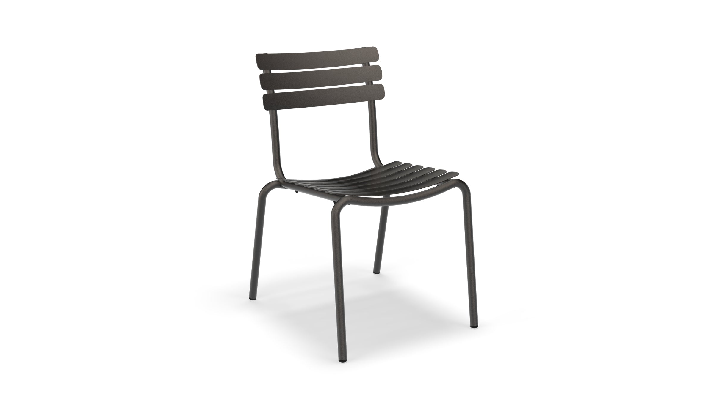 Alua - Chaise d'extérieur empilable durable en aluminium, noir