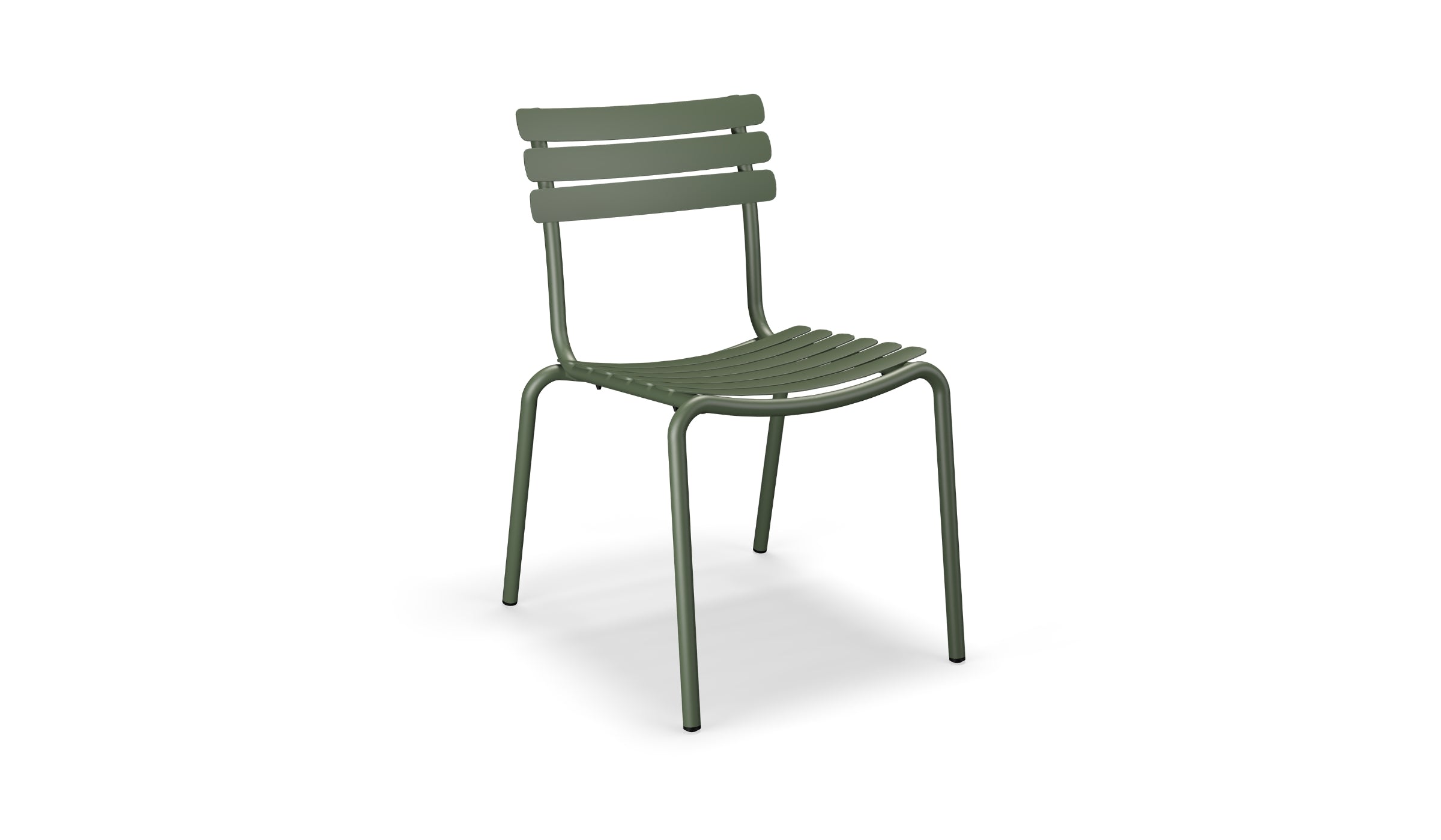 Alua - Chaise d'extérieur empilable durable en aluminium, vert olive