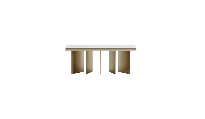 Italian design coffee table Antinoo, in lacquered wood and satin gold metal 