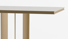 Antinoo customizable dining table, in lacquered wood and satin gold metal