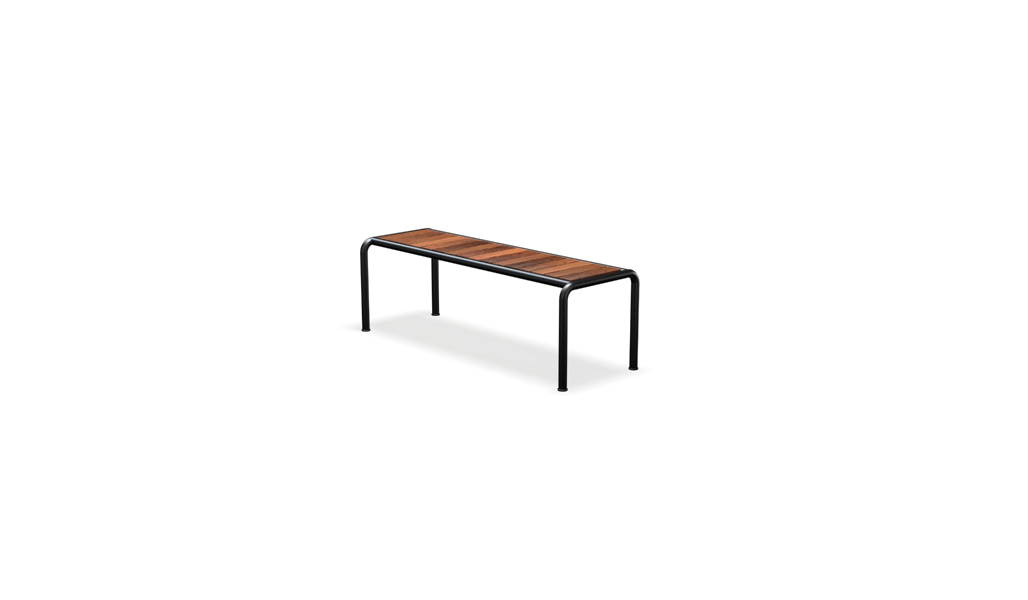 Avanti - 130 cm outdoor bench in FSC® certified ash and black powder-coated steel