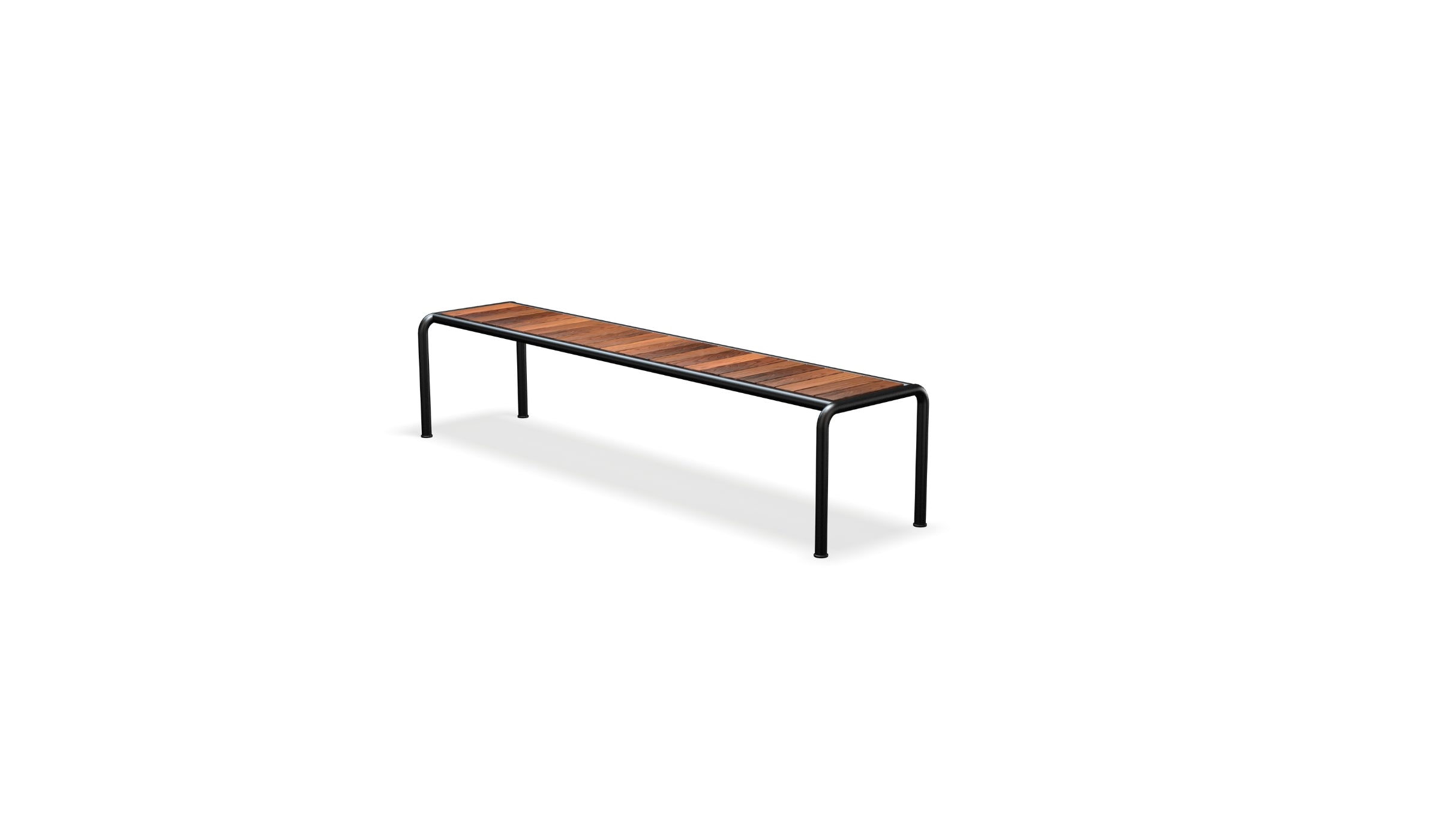 Avanti - 200 cm outdoor bench in FSC® certified ash and black powder-coated steel