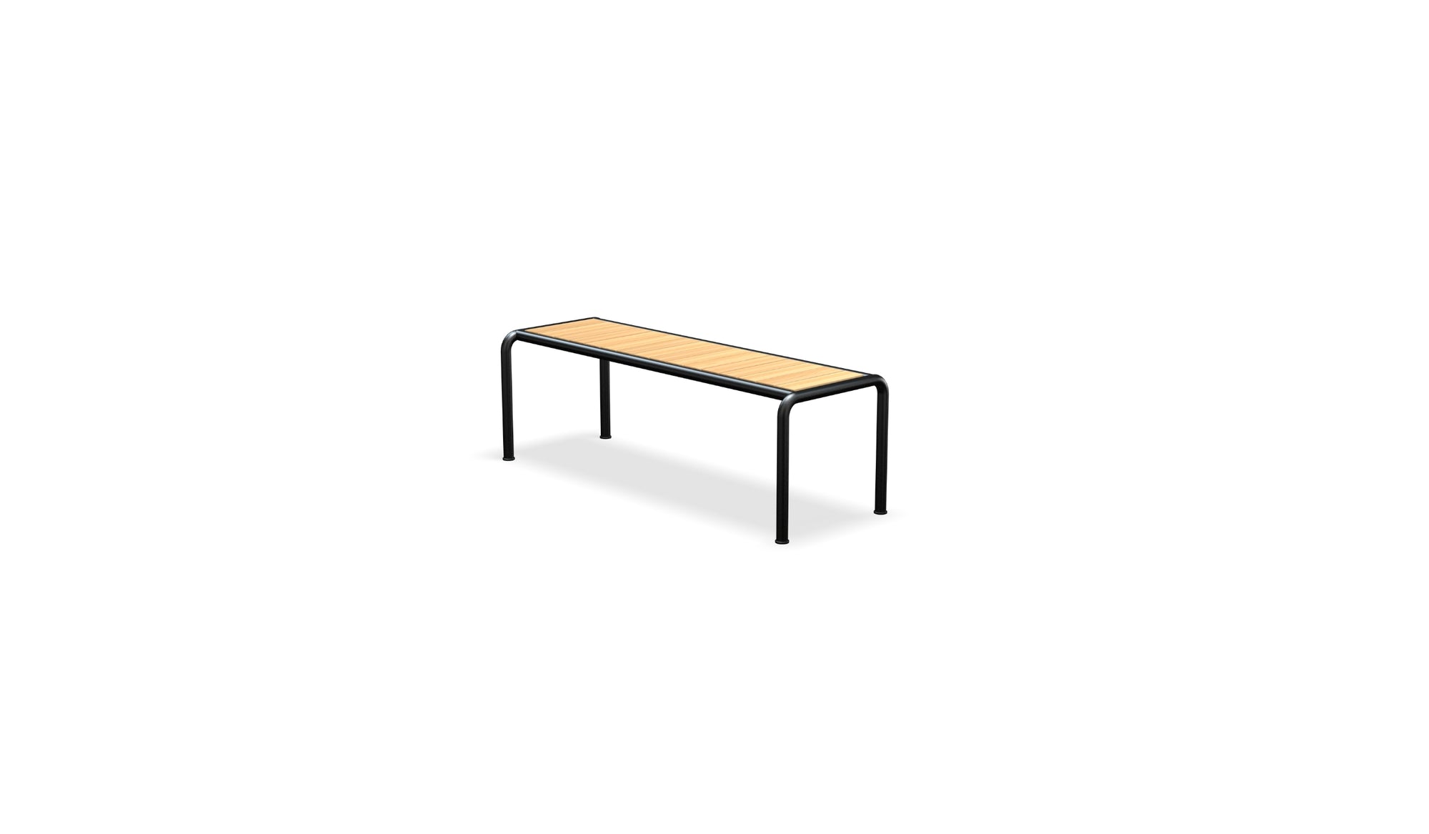 Avanti - 130 cm outdoor bench in FSC® certified pine and black powder-coated steel