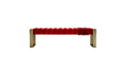 Banc rembourré Dawn en velours rouge et bronze