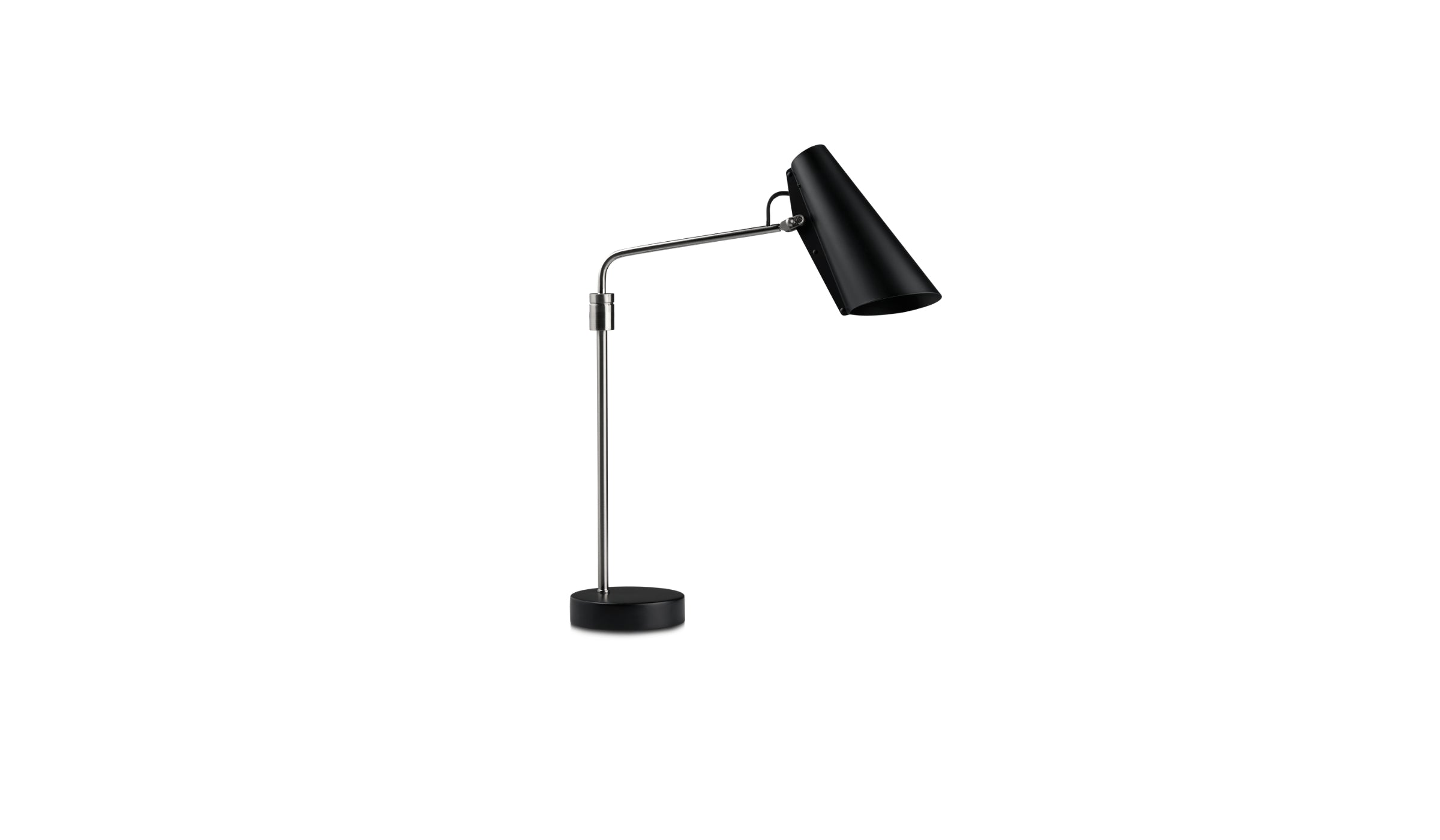 Lampe de table-Birdy Swing - Lampe de table, abat-jour noir et corps couleur argent--NOVINEA-NORTHERN