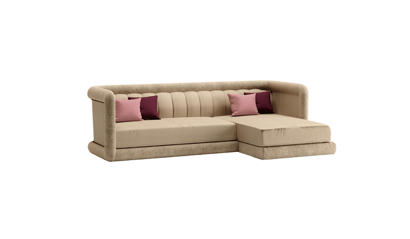 Canapé luxueux et personnalisable Calipso, en tissu et alcantara