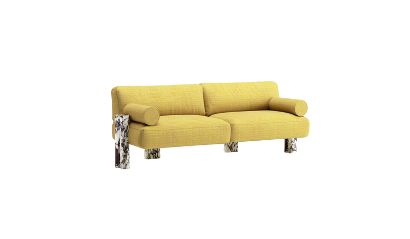 Cassiopea luxury sofa, Calacatta viola marble base