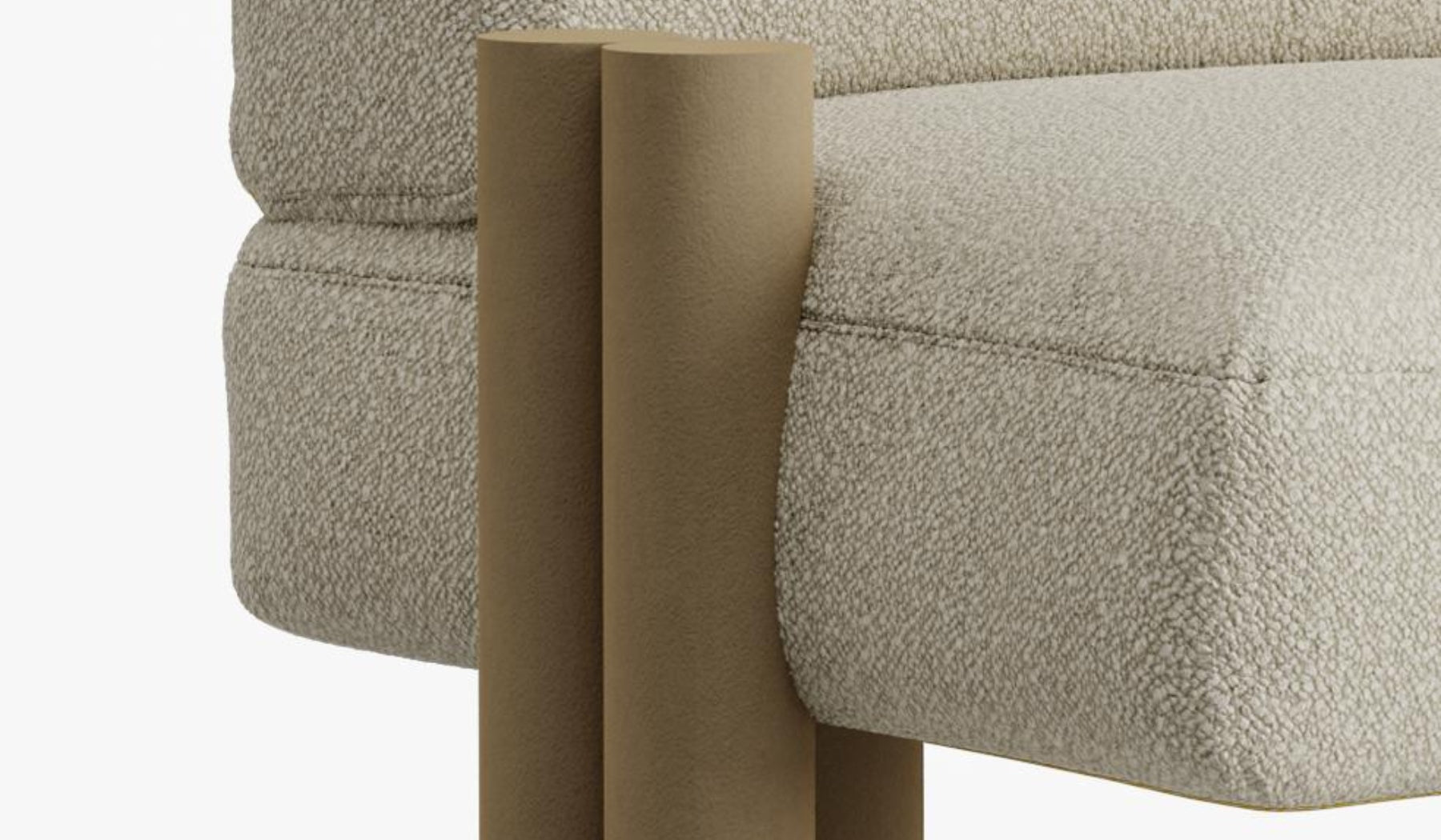 Cassiopea - Fauteuil de luxe beige avec piétement en alcantara