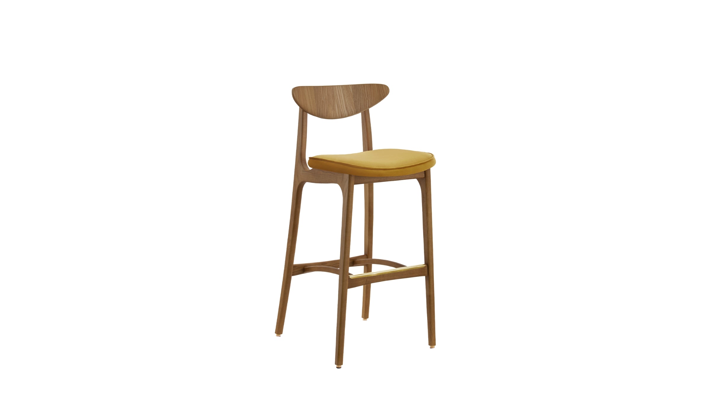 Chaise de bar-200-190 Mix - Chaise de bar, tissu velours lumineux, jaune--NOVINEA-366 CONCEPT