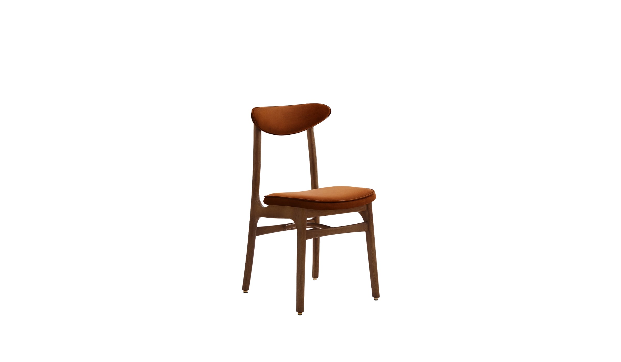 Chaise-200-190 - Chaise, tissu velours, rouge, frêne brun--NOVINEA-366 CONCEPT