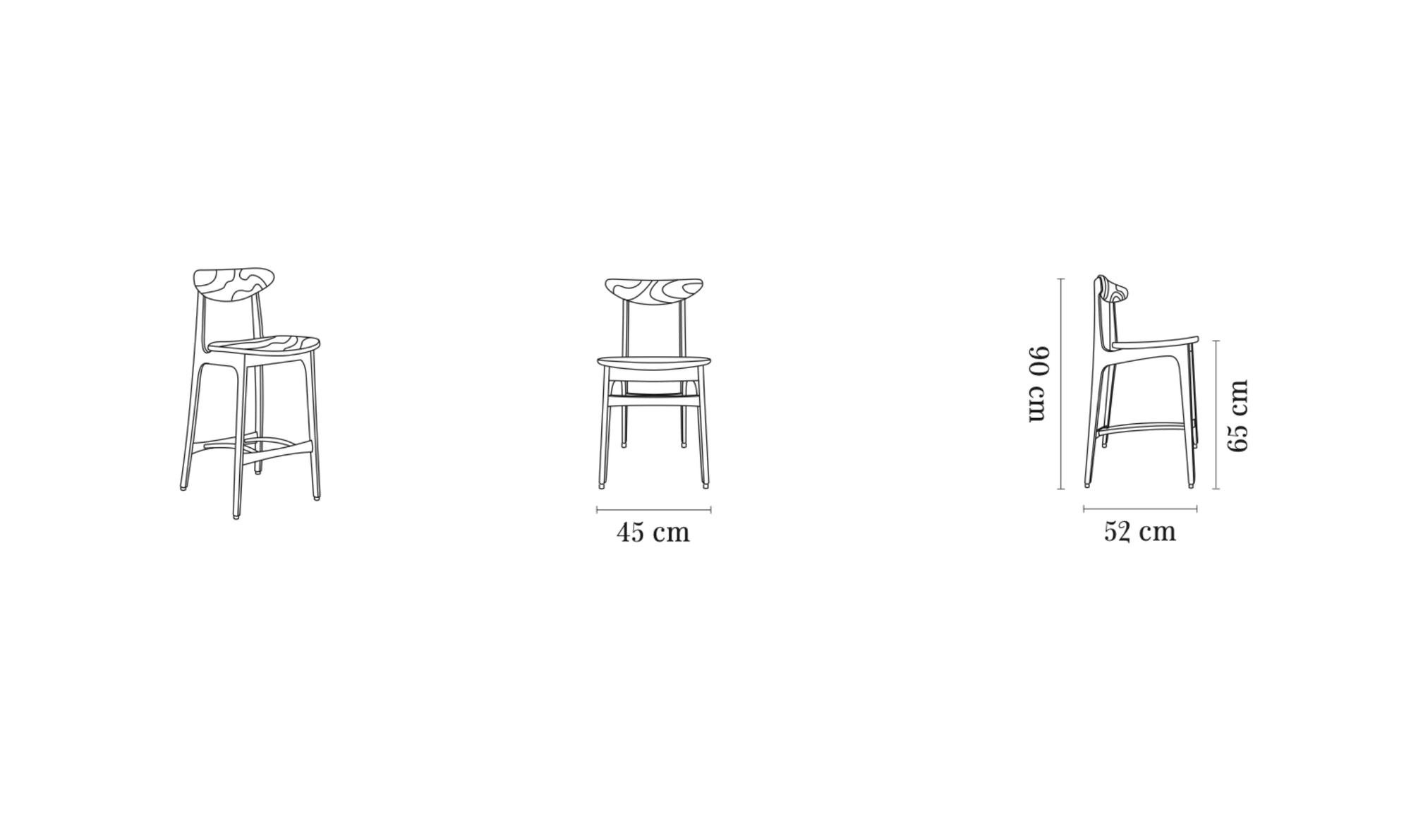 Chaise de bar-200-190 Timber - Chaise de comptoir, frêne brun--NOVINEA-366 CONCEPT