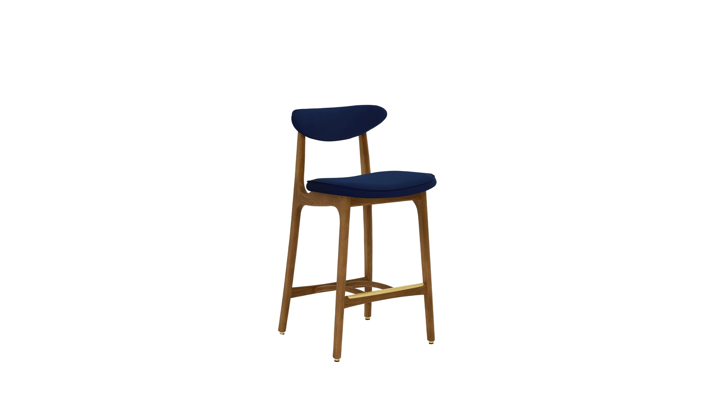 Chaise de bar-200-190 - Chaise de comptoir, tissu velours, bleu indigo--NOVINEA-366 CONCEPT