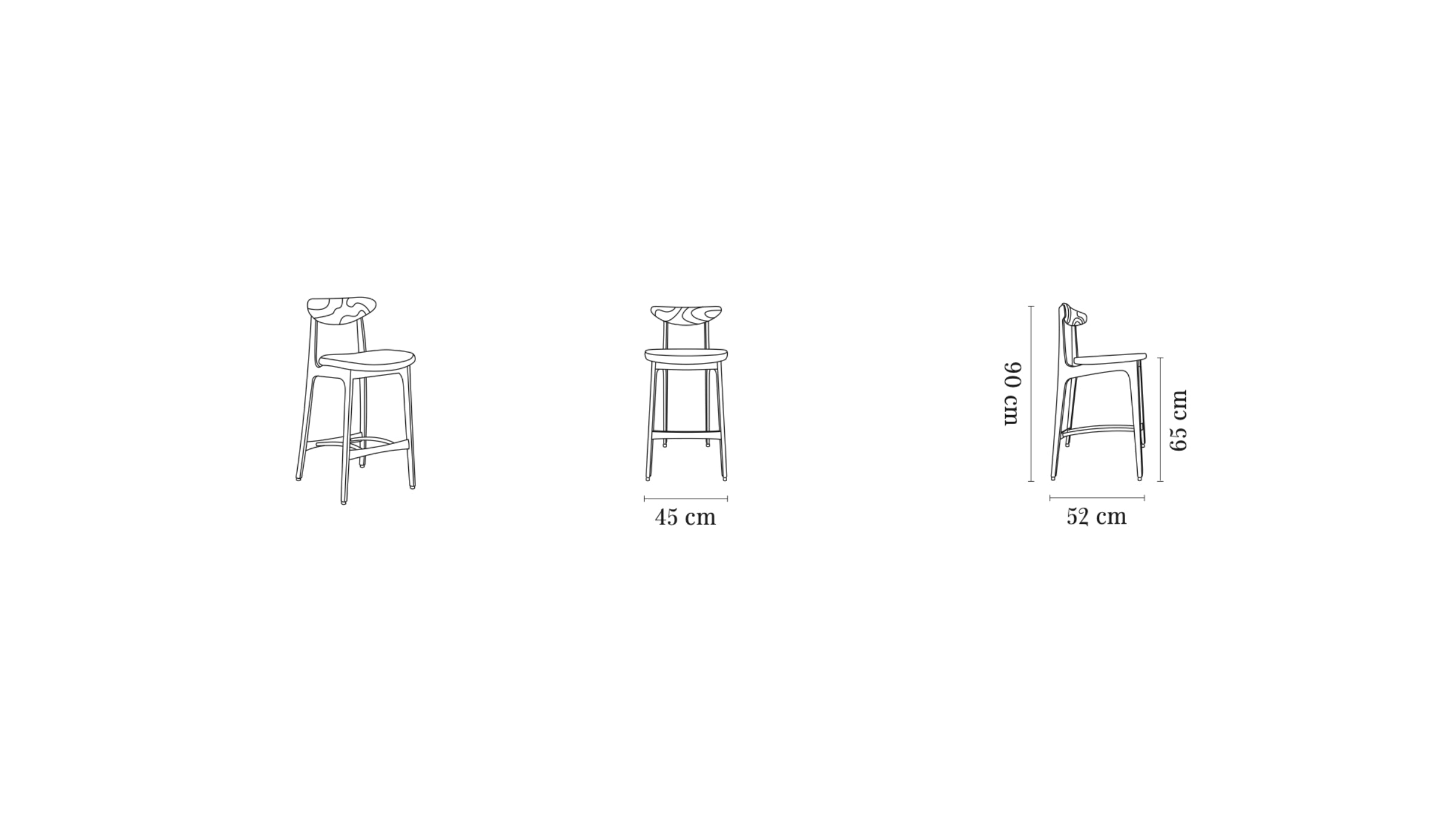 Chaise de bar-200-190 Mix - Chaise de comptoir, tissu marbré, jaune--NOVINEA-366 CONCEPT