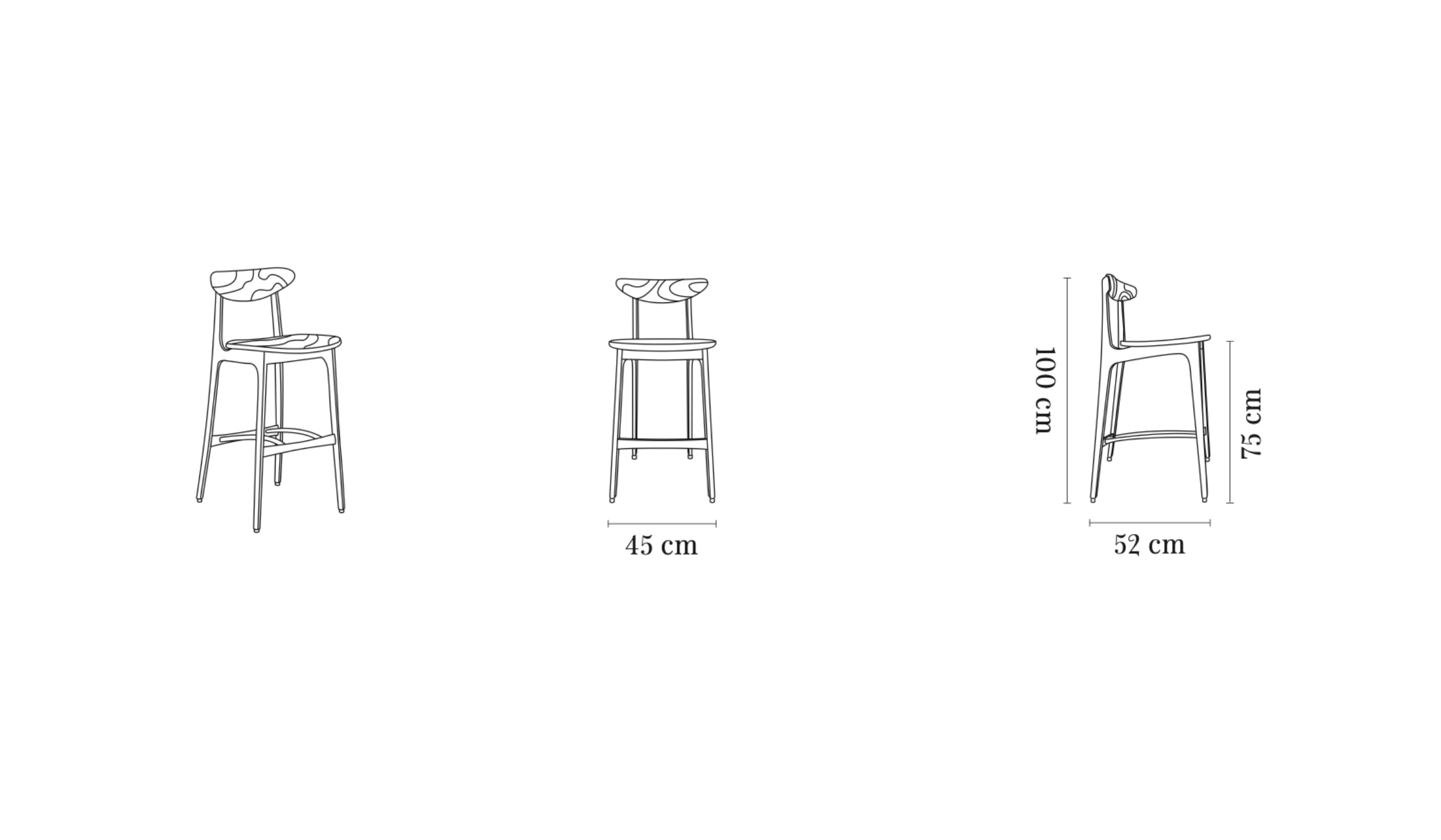 Chaise de bar-200-190 Timber - Chaise de bar, frêne foncé--NOVINEA-366 CONCEPT