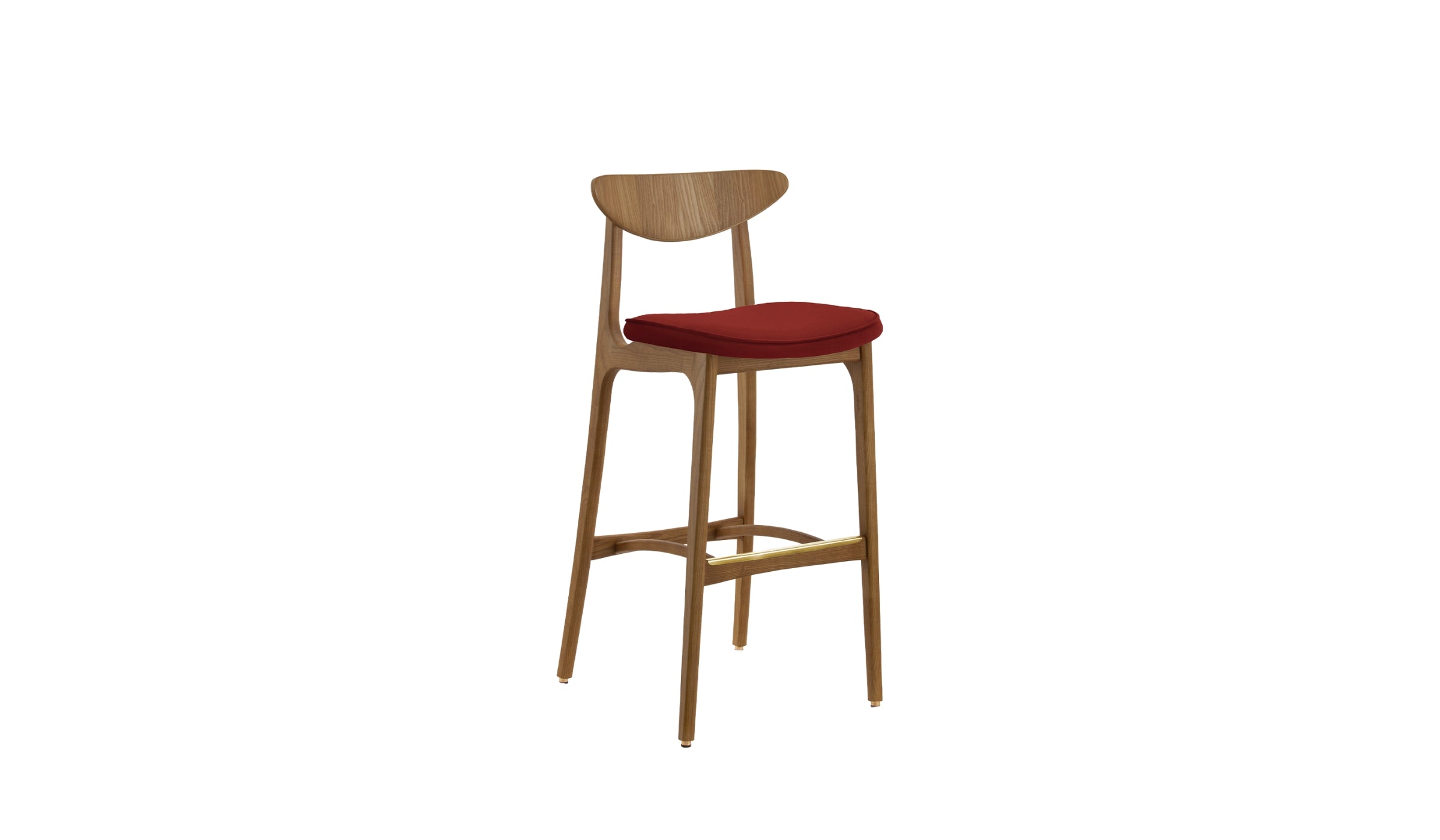 Chaise de bar-200-190 Mix - Chaise de bar, tissu velours, rouge--NOVINEA-366 CONCEPT
