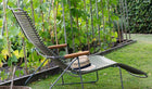 Click Sunlounger - Chaise longue d'extérieur design avec accoudoirs en bambou, vert sapin