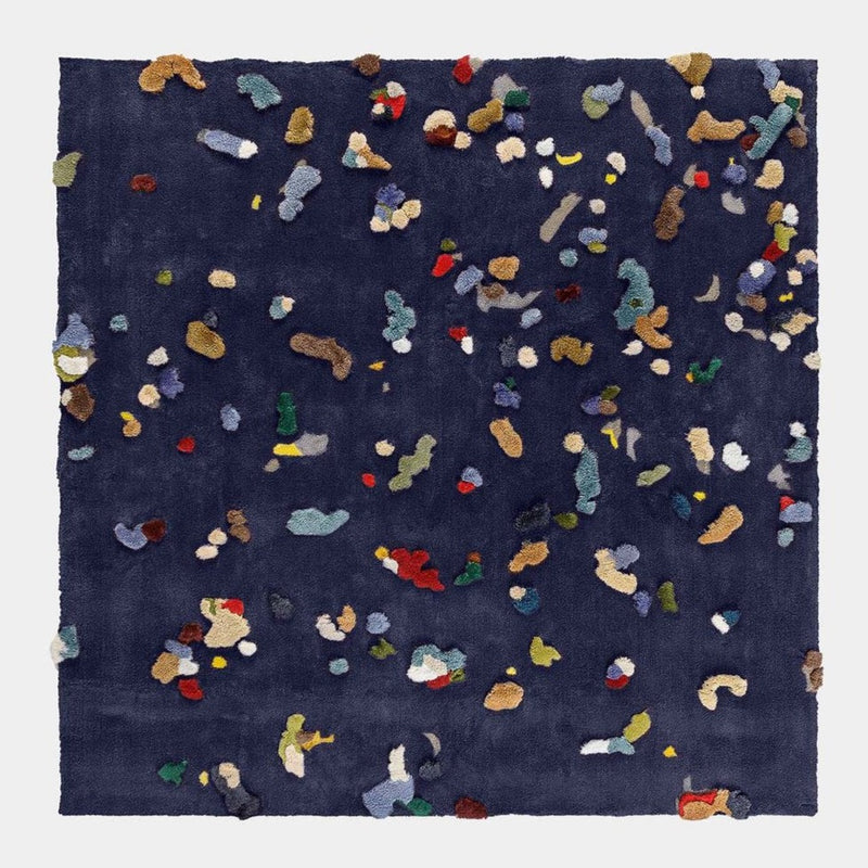 Tapis-Chaos - Tapis en lin hypoallergénique-Bleu / 200x200 cm-NOVINEA-EMKO