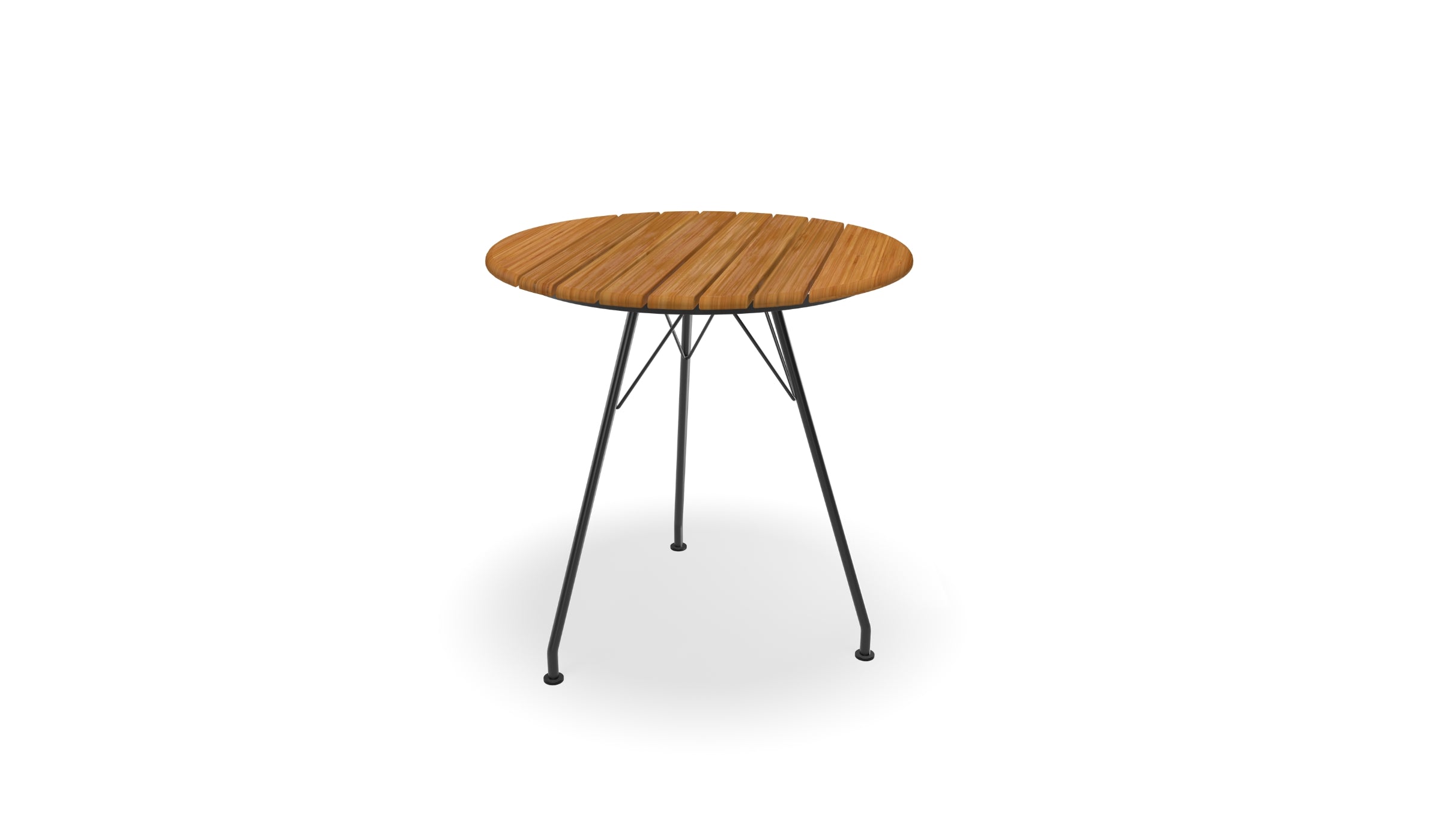 Circum - Table de café moderne pour espaces extérieurs, en acier et bambou